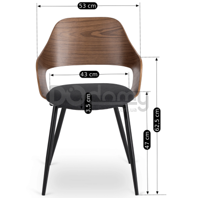 Кресло ELITE ORBI Орех/Черный, фото 6