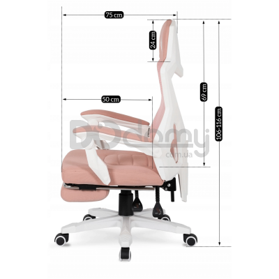 Офисное кресло MEBEL ELITE BING Розовый / Белый, фото 7