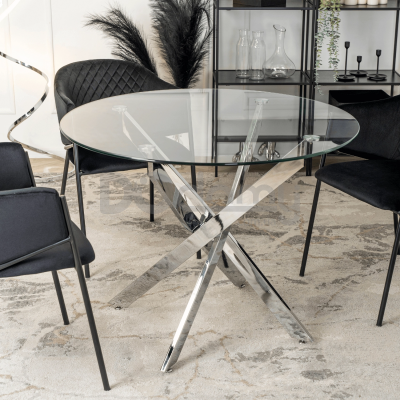 Стол стеклянный MEBEL ELITE SALLO 110 Хром, фото 1