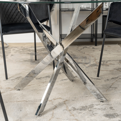 Стол стеклянный MEBEL ELITE SALLO 110 Хром, фото 3