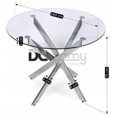 Стол стеклянный MEBEL ELITE SALLO 110 Хром, фото 5