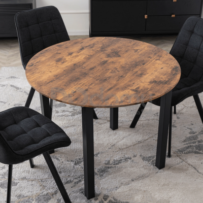 Стіл MEBEL ELITE TEO 100 Дуб Rustykalny / Чорний, фото 1