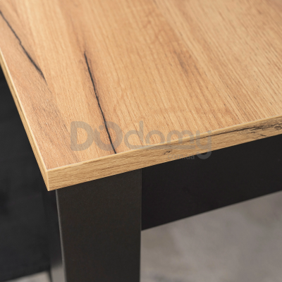 Стол раскладной MEBEL ELITE BEN 80-200 Дуб крафт / Черный, фото 6