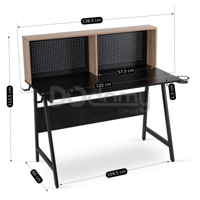 Компьютерный стол MEBEL ELITE ICE  136 Черный, фото 5