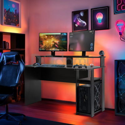 Компьютерный стол MEBEL ELITE RED 136 Черный, фото 1