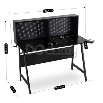 Компьютерный стол MEBEL ELITE ROLLЧерный, фото 4