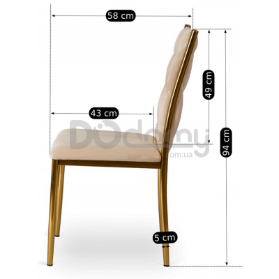 Стул MEBEL ELITE DAN Velvet Кремовый, фото 6