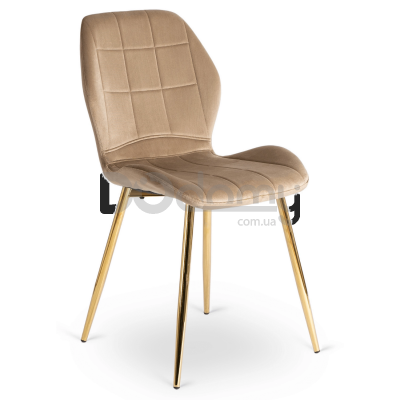 Стілець MEBEL ELITE IRYS Бежевий / Золотий, фото 1