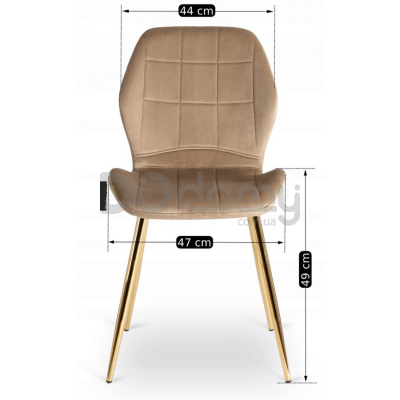 Стілець MEBEL ELITE IRYS Бежевий / Золотий, фото 2