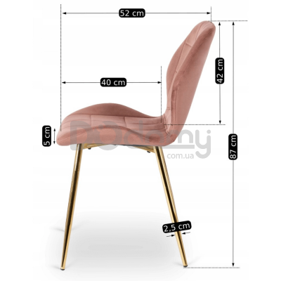 Стул MEBEL ELITE IRYS Розовый / Золотой, фото 5