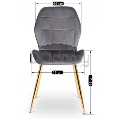 Стул MEBEL ELITE IRYS Серый/Золотой, фото 3