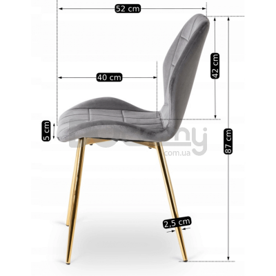 Стул MEBEL ELITE IRYS Серый/Золотой, фото 4