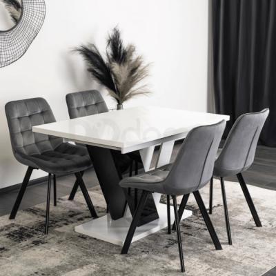 Стол CLARK  ELITE 120-160 см Белый / Черный, фото 3