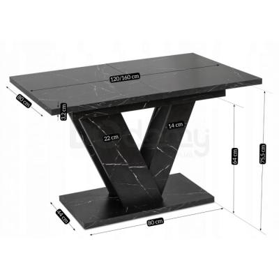 Стіл CLARK ELITE 120-160 см Чорний Мармур, фото 6