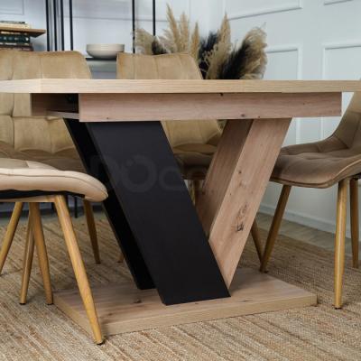 Стіл CLARK ELITE 120-160 см Дуб Артизан / Чорний, фото 4