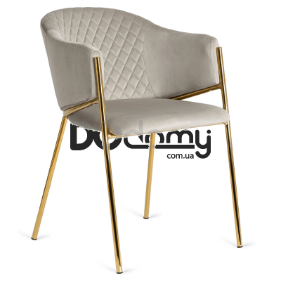 Стілець MEBEL ELITE INNES Velvet Сірий / Золотий, фото 1