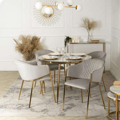 Стілець MEBEL ELITE INNES Velvet Сірий / Золотий, фото 2