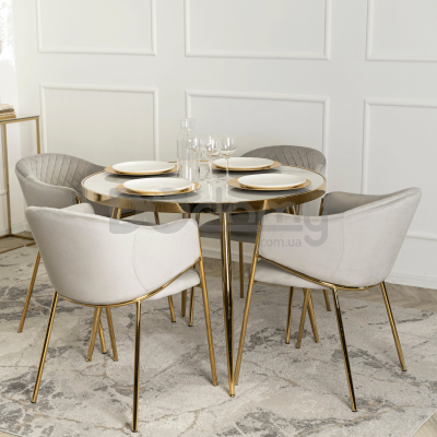 Стілець MEBEL ELITE INNES Velvet Сірий / Золотий, фото 3
