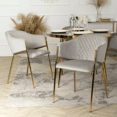 Стілець MEBEL ELITE INNES Velvet Сірий / Золотий, фото 4