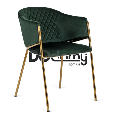 Стілець MEBEL ELITE INNES Velvet Зелений / Золотий, фото 1