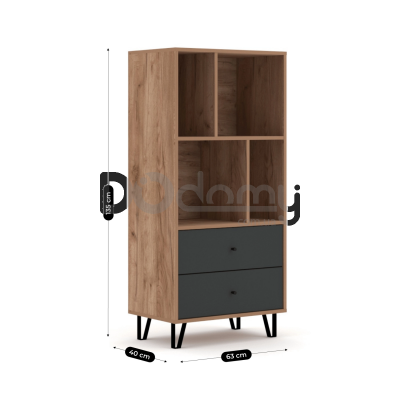 Витрина Elite BACARDI Дуб Крафт / Графит, фото 4