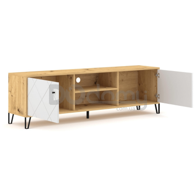 Тумба под телевизор Elite BACARDI Дуб Аризан / Белый, фото 2