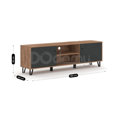 Тумба під телевізор Elite BACARDI 183 Дуб Крафт / Графіт, фото 1