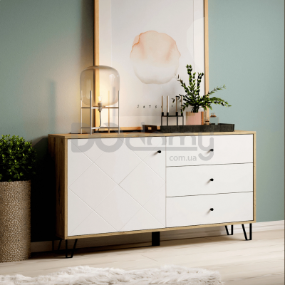 Комод Elite BACARDI 123 Дуб Аризан / Білий, фото 1