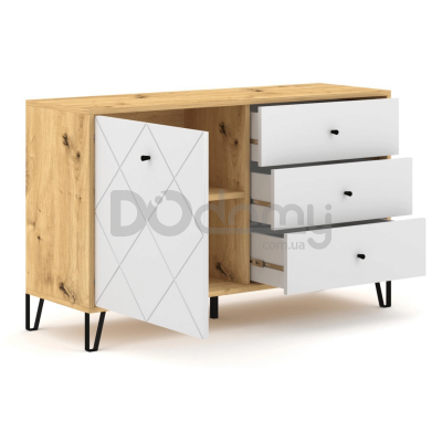 Комод Elite BACARDI 123 Дуб Аризан / Білий, фото 4