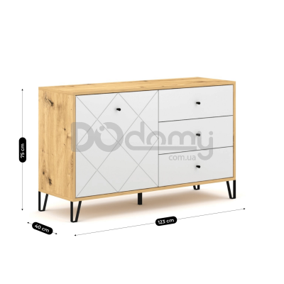 Комод Elite BACARDI 123 Дуб Аризан / Білий, фото 5