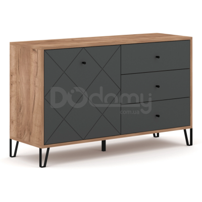 Комод Elite BACARDI 123 Дуб Крафт / Графит, фото 1