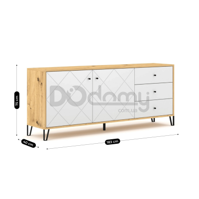 Комод Elite BACARDI 183 Дуб Аризан / Белый, фото 3