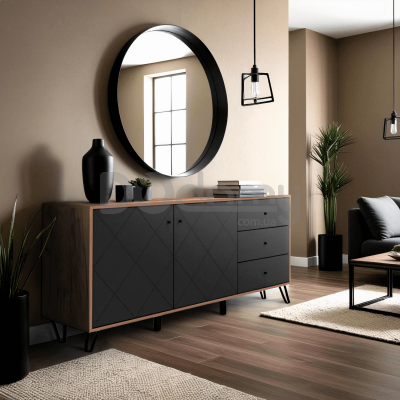 Комод Elite BACARDI 183 Дуб Крафт / Графит, фото 1