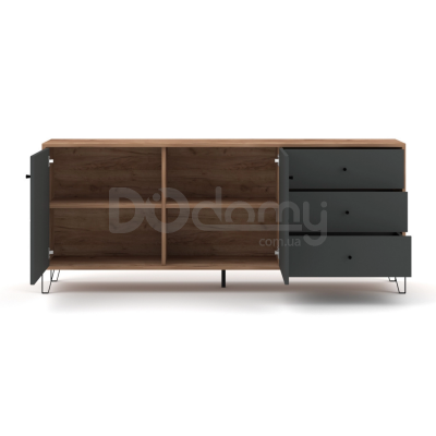 Комод Elite BACARDI 183 Дуб Крафт / Графит, фото 3