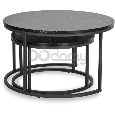 Комплект журнальных столиков MEBEL ELITE MAURO MAX Черный мрамор, фото 3