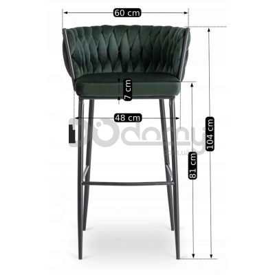 Барный стул MEBEL ELITE FLORES Зеленый, фото 3