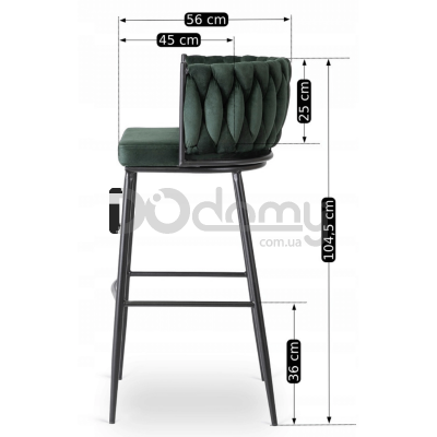 Барный стул MEBEL ELITE FLORES Зеленый, фото 4