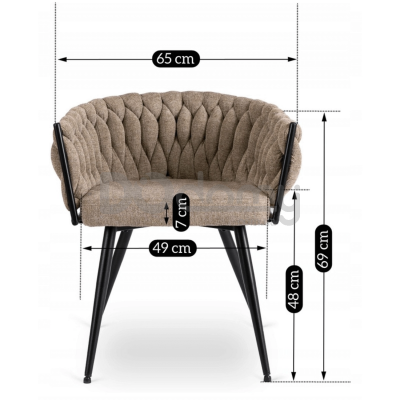 Крісло MEBEL ELITE EMPOLI Бежевий, фото 3