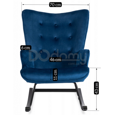 Кресло-качалка MEBEL ELITE ELIS Синий, фото 4