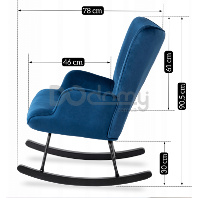 Кресло-качалка MEBEL ELITE ELIS Синий, фото 5