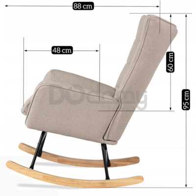 Крісло-гойдалка MEBEL ELITE JACKSON Бежевий / Дуб, фото 3