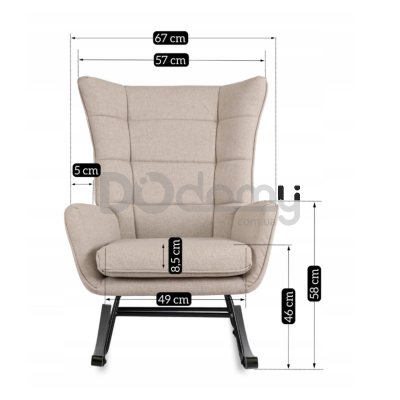 Кресло-качалка MEBEL ELITE JACKSON Бежевый / Черный, фото 3