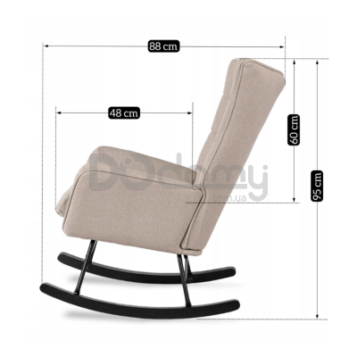 Кресло-качалка MEBEL ELITE JACKSON Бежевый / Черный, фото 4