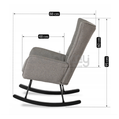 Кресло-качели MEBEL ELITE JACKSON Серый / Черный, фото 4