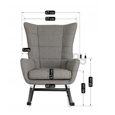 Кресло-качели MEBEL ELITE JACKSON Серый / Черный, фото 5