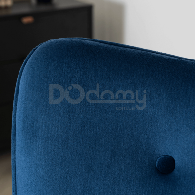 Кресло с подставкой для ног MEBEL ELITE LOZANO Velvet Синий, фото 3