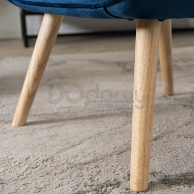 Кресло с подставкой для ног MEBEL ELITE LOZANO Velvet Синий, фото 4