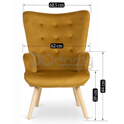 Кресло с подставкой для ног MEBEL ELITE LOZANO Velvet Кари, фото 3