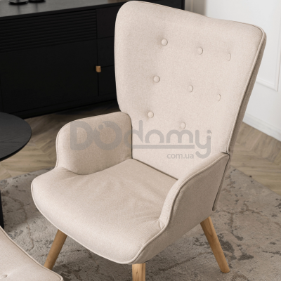 Крісло з підставкою для ніг MEBEL ELITE LOZANO 2 Бежевий, фото 2