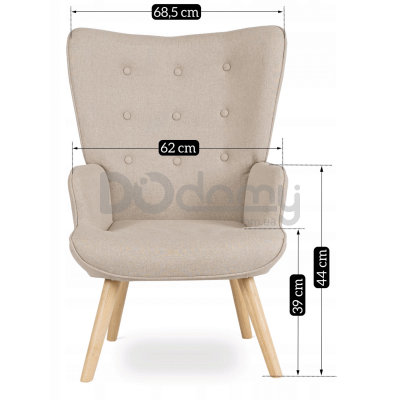 Крісло з підставкою для ніг MEBEL ELITE LOZANO 2 Бежевий, фото 3